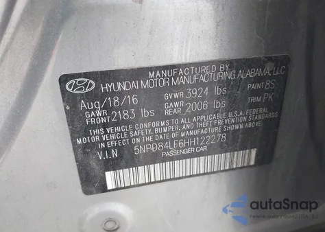 2017 Hyundai Elantra Se из США, поврежденный, VIN 5NPD84LF6HH122278